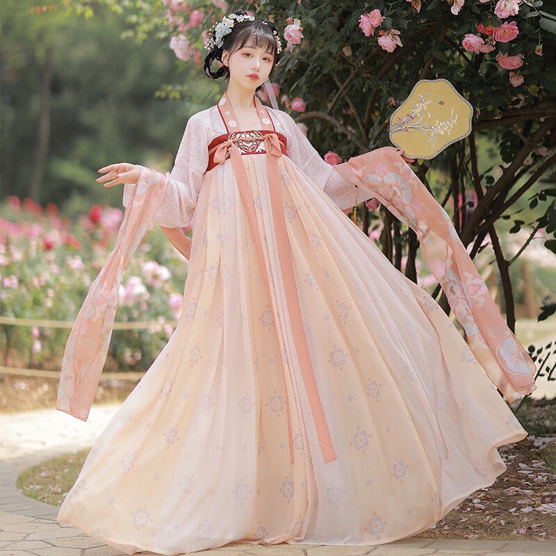Peneran back to school Chinese Traditional Embroidery Hanfu Women Cosplay Robe Dance Set Fairy Costume Clothing Girls Plain Han Dynasty Dress