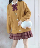 Peneran Japanese Korean Autumn Winter Cotton Knitted Cardigan Sweater Kawaiijk Uniform Cardigan Multicolor Cosplay Women's Clothing