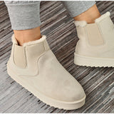Thanksgiving Day Gifts  Women's Snow Boots Slip-On Waterproof Winter Warm Plush Women Chelsea Ankle Boots Ladies Home Cotton Shoes Female Botas
