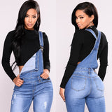 Back to School Hole Jeans Ripped Skinny Overalls Tight Women Jeans Overall Stretch Female Skinny Popular High Street Female Outfits