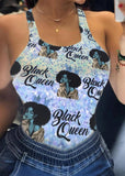 PENERAN Fashion Women's Sexy Sling Print T-Shirt Small Vest Top Summer Casual Cool Sleeveless Top