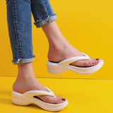 Peneran Fall outfits back to school  Thick Sole Wedges Flip Flops for Women 2023 Summer Clip Toe Platform Sandals Woman Non Slip Beach Slippers Outdoor Slides