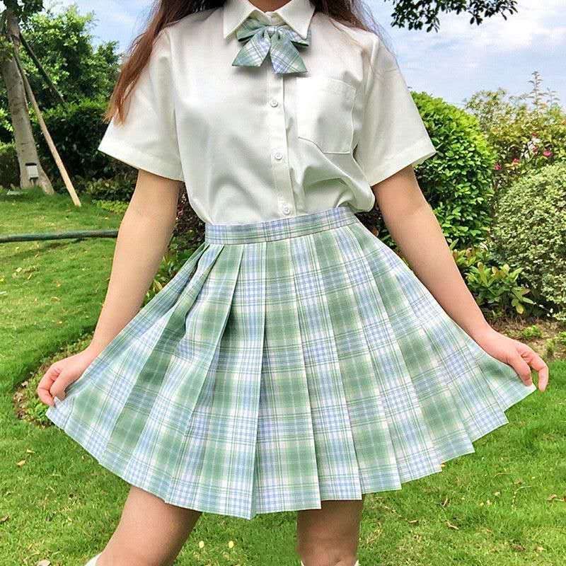 PENERAN Girl JK Skirts Summer 2022 Japanese School Uniform High Waist A-Line Plaid Skirt  Sexy Cute High Waist Pleated Mini  Plaid Skirt