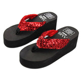 Back to School 2024 Women Slippers Fashion Summer High Heels Slippers Sweet Beach Fip Flops Slipper Platform Beach Shoes Sandals Non-Slip Feet