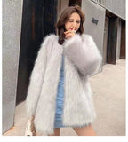Peneran 2022 Winter Women's High Quality New Artificial Fox Coat Luxury Fur Coat Loose Coat Thick Warm Plus Size Women's Plush Coat