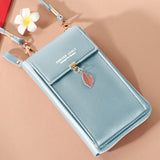 Back to School Wallet Women Diagonal PU Multifunctional Mobile Phone Clutch Bag Ladies Purse Large Capacity Travel Card Holder Passport Cover