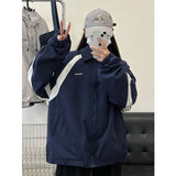 Peneran Back to School Women Track Jackets Vintage Harajuku Oversized Korean Streetwear Y2k Patchwork Windbreak Hip Hop Female Spring Coat BF