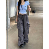 Black Friday Sales Vintage Parachute Cargo Pants Women Y2k Streetwear Bf Fashion Trousers Oversize Jogging Techwear Sweatpants Harajuku