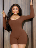 Peneran Autumn Ribbed Sexy Y2K Clothes Long Sleeve Backless Bodycon Skinny Playsuit For Women Club Streetwear Romper Fall Outfit