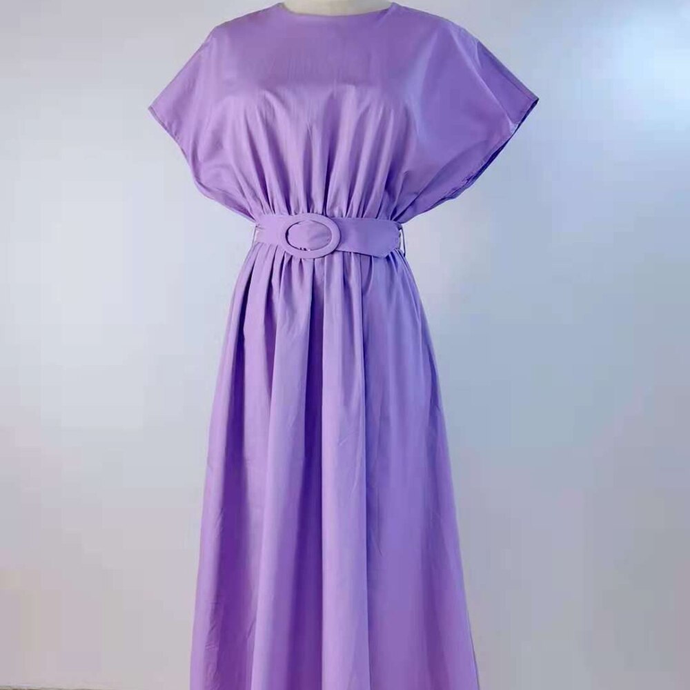 Peneran Summer Women's Dress 2022 Shirt Dress Long Evening Female Vintage Maxi Party Pure Purple Beach Women Dresses Casual Elegant Prom