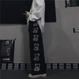 Black Friday Sales Korean Style Wide Leg Pants Cartoon Print Harajuku Trousers Women Streetwear Autumn Fashion Casual Sweatpants Female