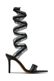 Gia Around The Ankle Coil High Heels - Black