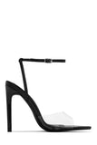Dinner Date Clear Strap High Heels - White