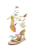 Peneran-Fantasy Embellished Around The Ankle Coil Heels - Multi