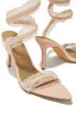 Gia Around The Ankle Coil High Heels - Blush