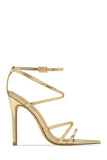 Polished Strappy High Heels - White