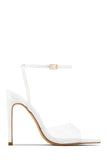 Dinner Date Clear Strap High Heels - White