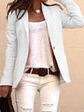 Peneran Women's Blazers Lapel Button Slim Long Sleeve Blazer